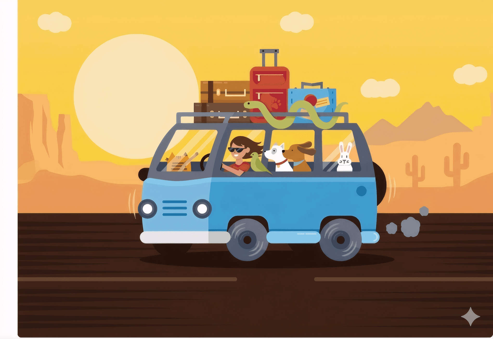 Pet travel illustration